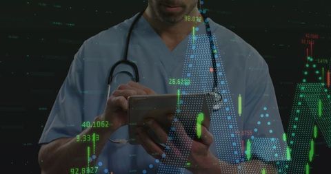 Healthcare Professional Integrating Financial Data and Technology