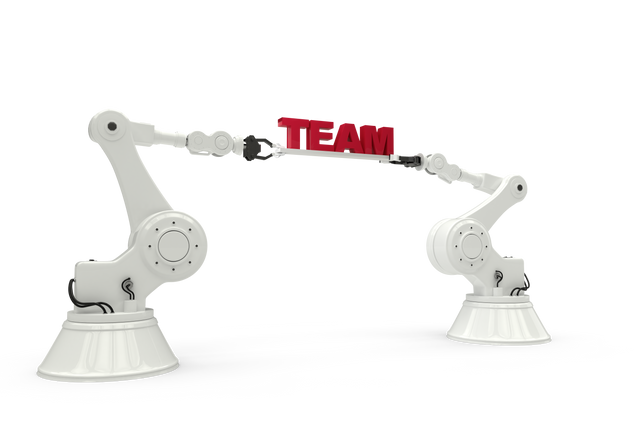 Robotic Arms Holding TEAM Text on Transparent Background for Technology Concept - Download Free Stock Videos Pikwizard.com