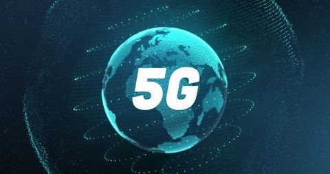 Futuristic 5G Globe with Digital Network Connections