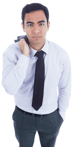 Transparent Confident Biracial Businessman in Formal Attire
