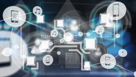 Futuristic Digital Network and Cloud Connectivity Animation