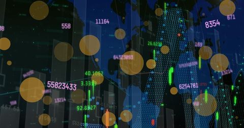 Global Financial Data Visualization with Overlay Patterns - Download Free Stock Images Pikwizard.com
