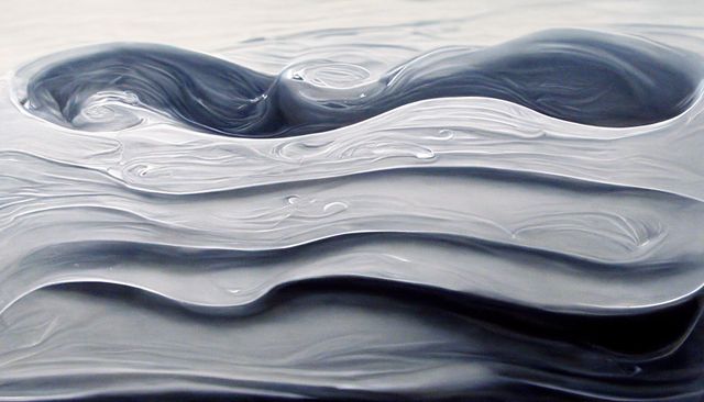 This image depicts an abstract visual of fluid waves in silver tones with a unique textured pattern. It is suitable for use in modern art exhibitions, interior design projects, or creative digital illustrations. Perfect for backgrounds, contemporary art pieces, or advertisements focusing on creativity and innovation.