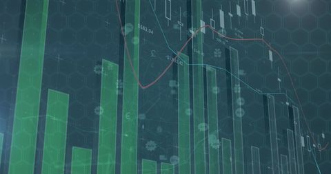 Digital Stock Market Trends with Rising and Falling Bar Graphs - Download Free Stock Images Pikwizard.com