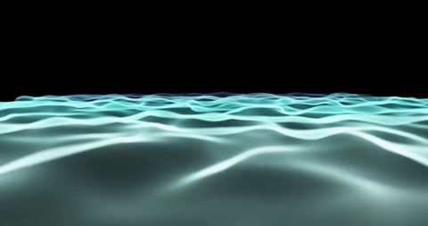Glowing Futuristic Waves Against Black Background