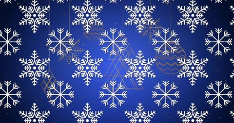 Seamless snowflake pattern with festive christmas decorations