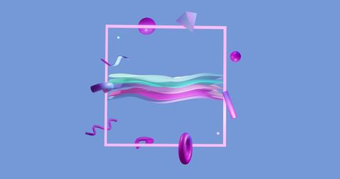 3D Abstract Geometric Design with Purple and Blue Elements - Download Free Stock Images Pikwizard.com