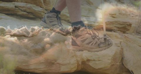 Hiking Adventure Capture with Cloud Reflection