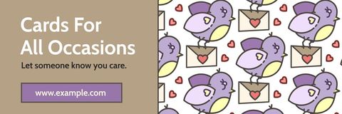 Charming Greeting Cards Design with Cute Bird Pattern - Download Free Stock Templates Pikwizard.com
