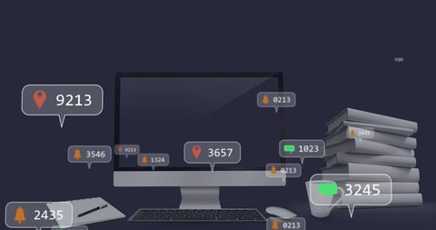 Digital Analytics Display with Social Media Feedback Counters - Download Free Stock Images Pikwizard.com