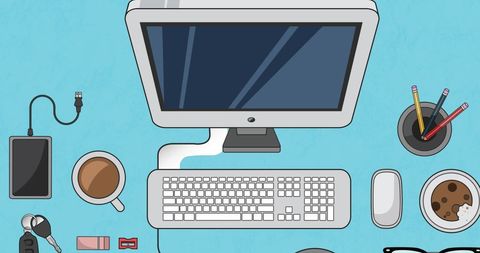 Organized Office Desktop Tidy Work Concept Illustration - Download Free Stock Images Pikwizard.com