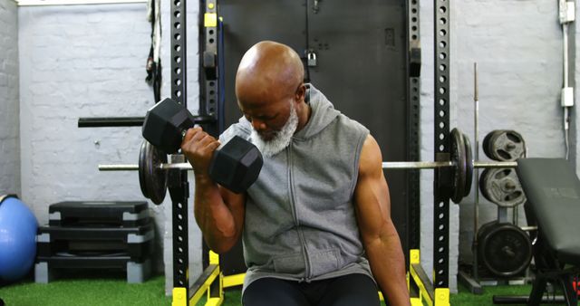 Elderly Man Strength Training in Gym - Download Free Stock Images Pikwizard.com