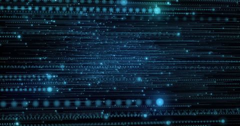 Dynamic Digital Interface with Blue Circles and Lines