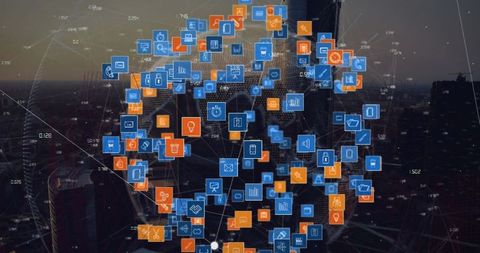 Global Network of Digital Connections Over Urban Landscape - Download Free Stock Images Pikwizard.com