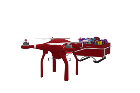 transparent drone delivering christmas gifts in airborne sleigh - Download Free Stock Videos Pikwizard.com