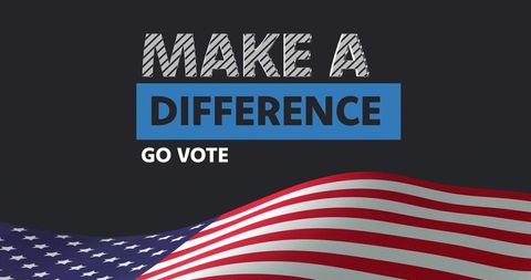 Make a difference go vote american flag voter turnout campaign poster