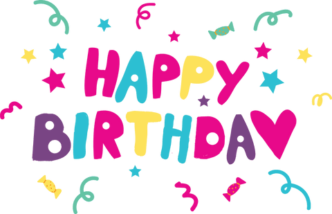 colorful happy birthday text with transparent design elements - Download Free Stock Videos Pikwizard.com