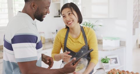 Happy Couple Baking Together in Modern Home Kitchen - Download Free Stock Images Pikwizard.com