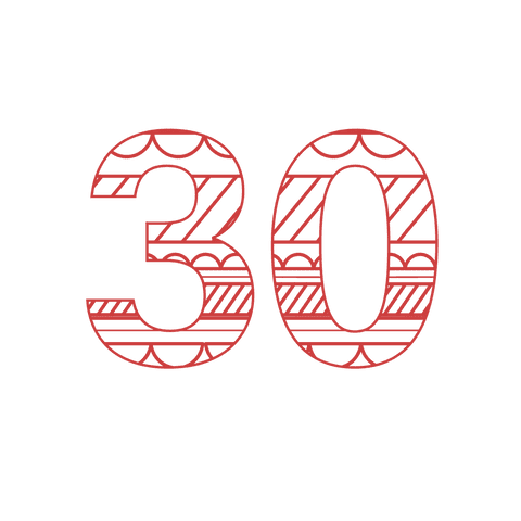 Decorative Red Number 30 on Transparent Background for Celebrations - Download Free Stock Videos Pikwizard.com
