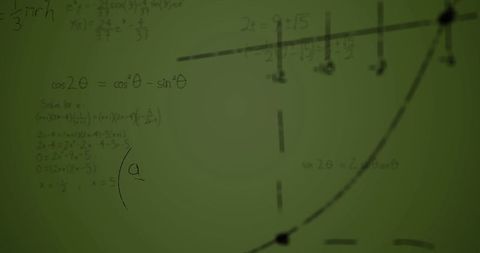 Mathematical Formulas on Green Background Symbolizing Education