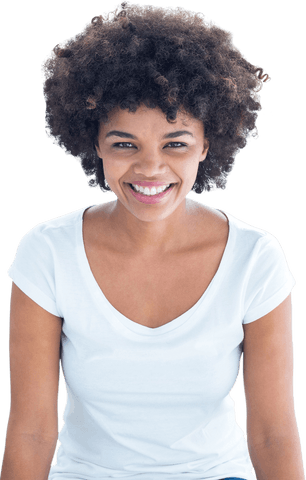 happy biracial woman smiling with afro on transparent background - Download Free Stock Videos Pikwizard.com