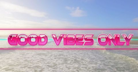 Positive Message Over Serene Ocean Atmosphere