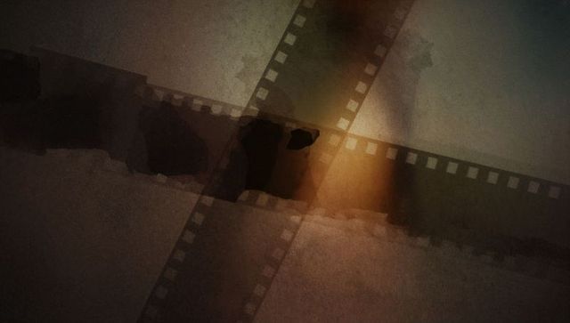 Abstract Sepia Filmstrips Crossing in Nostalgic Style