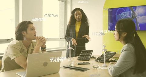 Diverse Team Meeting on Renewable Energy Solutions