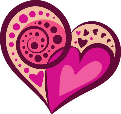 Heart Symbol with Whimsical Patterns Transparent Background - Download Free Stock Videos Pikwizard.com