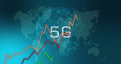 5G Technology Concept with Rising Graph and World Map - Download Free Stock Images Pikwizard.com