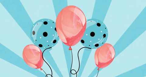 Colorful Balloons on Blue Background Celebrate Fun - Download Free Stock Images Pikwizard.com