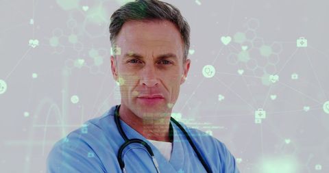 Confident Doctor in Medical Interface Animation