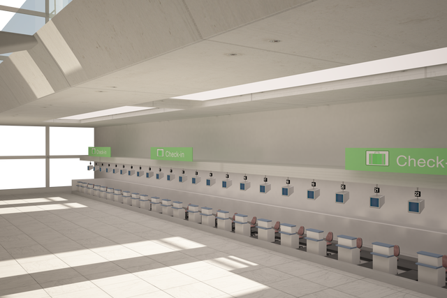 Empty Airport Check-In Counters with Transparent Background - Download Free Stock Videos Pikwizard.com