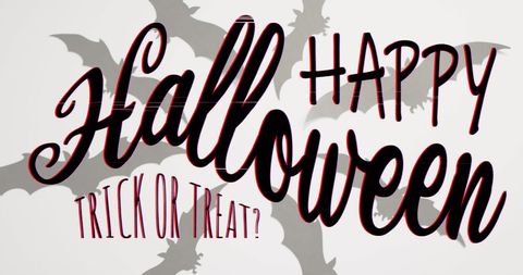 Festive Halloween Text with Bats and Spider Silhouettes - Download Free Stock Images Pikwizard.com