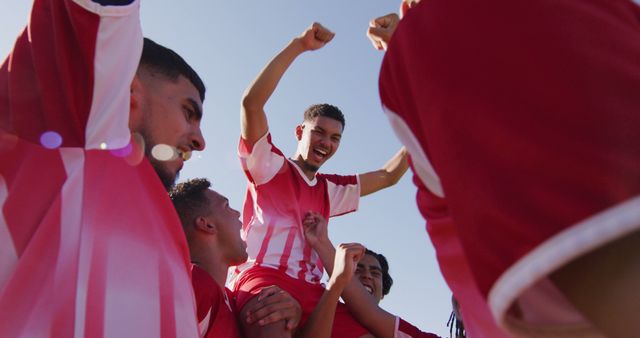 Winning Soccer Team Celebrating Victory Outdoors - Download Free Stock Images Pikwizard.com