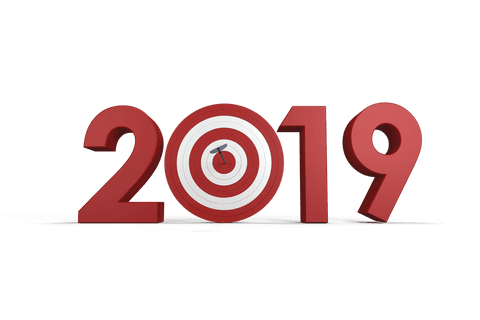 3D Red 2019 Numbers with Target and Arrow on Transparent Background - Download Free Stock Videos Pikwizard.com