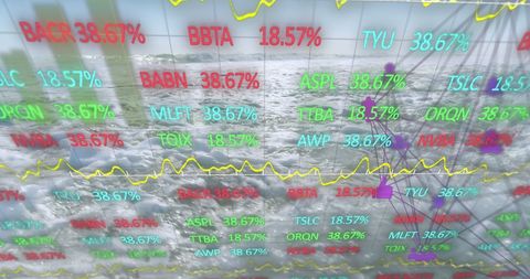Global Stock Market Interface Over Oceanic Background