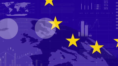 European Union FinTech and Data Analytics Digital Concept
