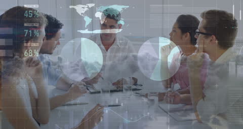 Diverse Team Discussing Data Analytics and Trends