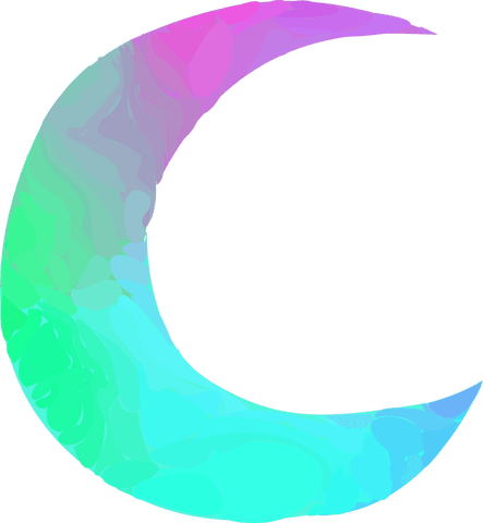 Abstract gradient crescent on transparent background