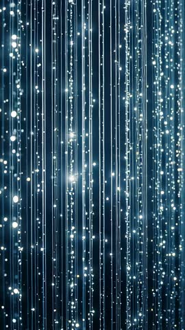 Vertical Twinkling Fiber Light Curtain Video for Neon Bokeh Backgrounds and Motion Graphics