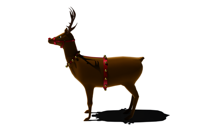 Transparent Digital Santa's Reindeer with Bells in Profile - Download Free Stock Videos Pikwizard.com