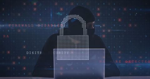 cybercrime concept: hacker working on breaching security - Download Free Stock Images Pikwizard.com