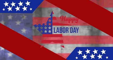 Patriotic happy labor day celebration with american flag