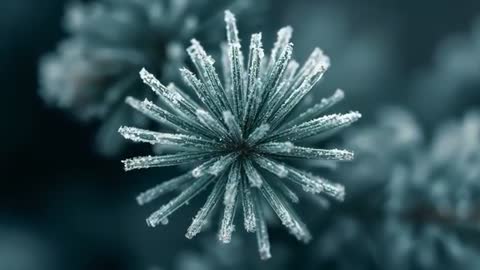 Macro Frost Covered Spiky Sphere with Crystal Facets