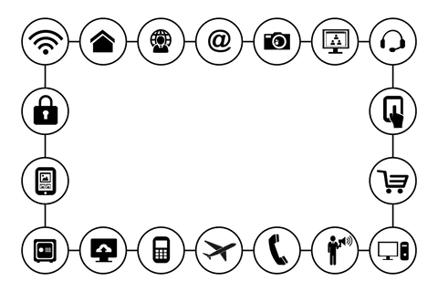 Digital symbols network on transparent background vector