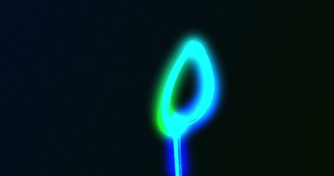 Dynamic neon light trail on black background