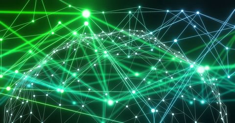 Digital Global Network with Abstract Lines and Connections