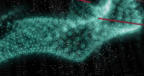 Abstract Digital Network with Floating Data Points - Download Free Stock Images Pikwizard.com