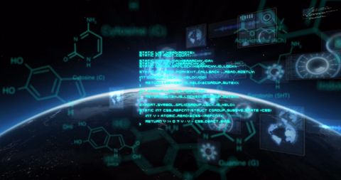 Digital Data Network Encompassing Earth with Science Imagery - Download Free Stock Images Pikwizard.com